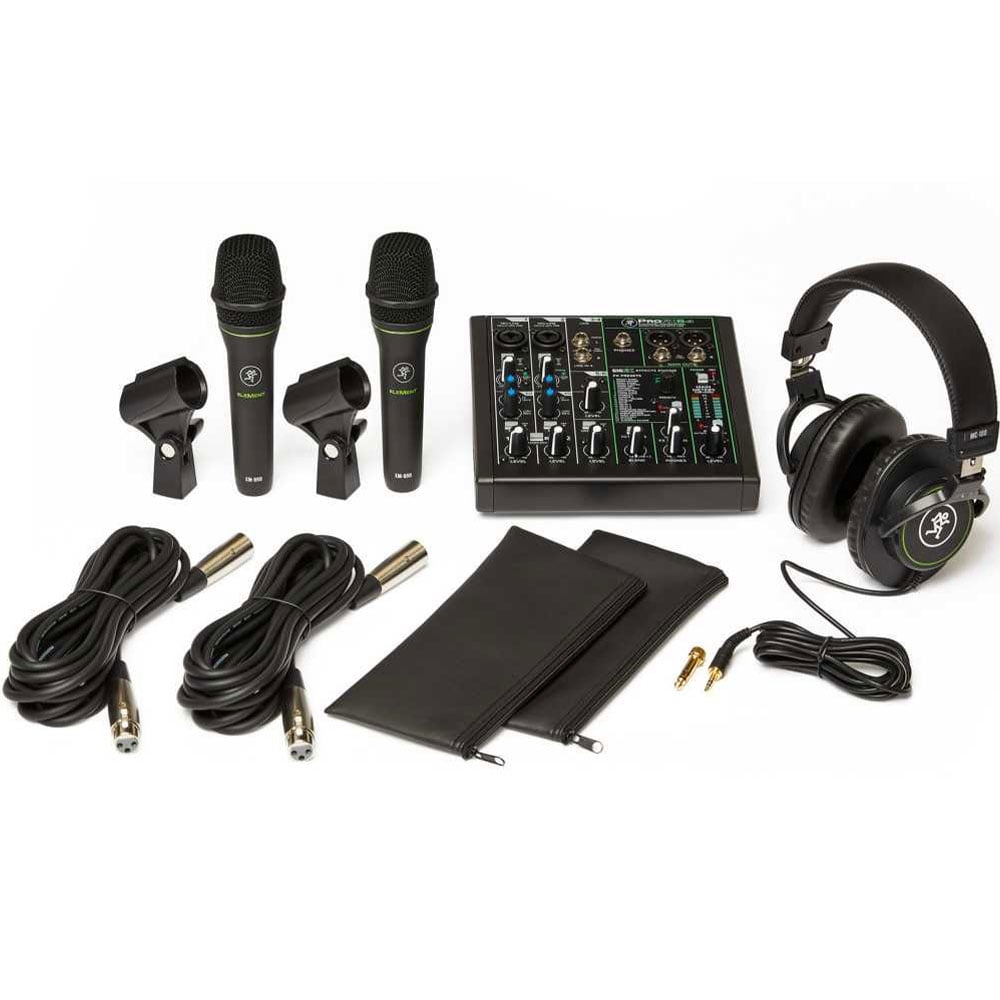 Mackie Performance Bundle w/ ProFX6v3 Mixer, 2 x EM-89D Microphones & MC-100 Headphones - Image 1