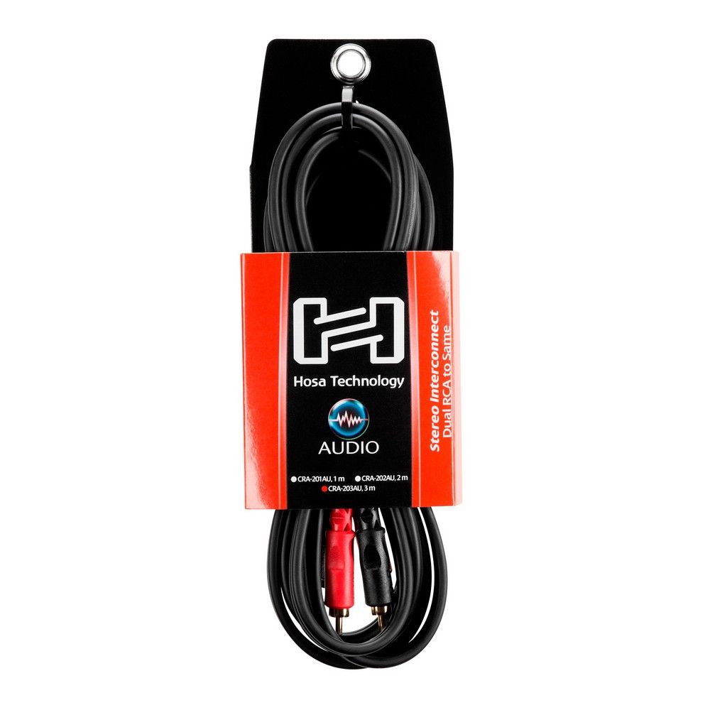 Hosa CRA203AU Stereo Interconnect Dual RCA to Same w/�Gold Plated Contacts�(3m) - Image 1