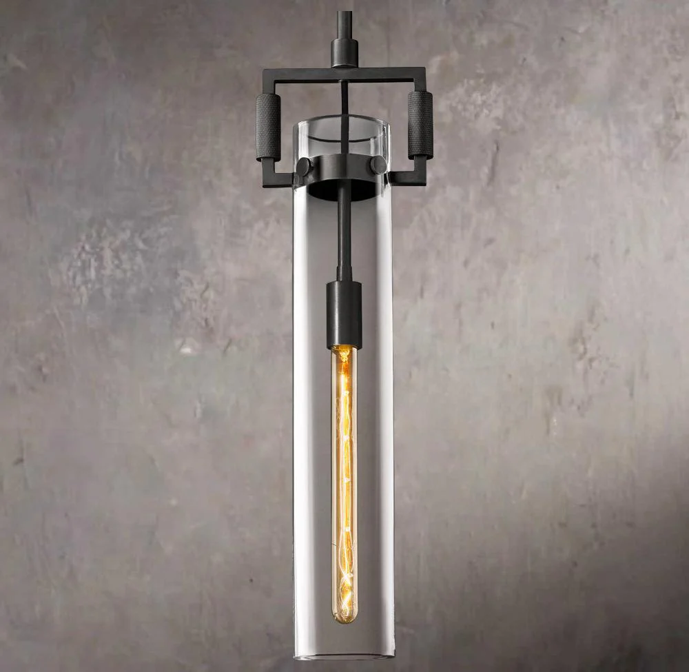 Machinists Cylindrical Glass Pendant Lamp - Image 3