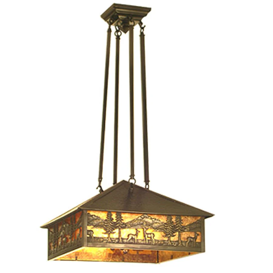 Meyda Tiffany 3 Light 23" Wide Pendant with Handmade Shade - Image 1