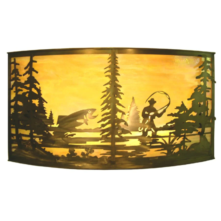 Meyda Tiffany Tall Pines 42" Wide 4 Light Wall Washer with Mica Glass Shade - Image 1
