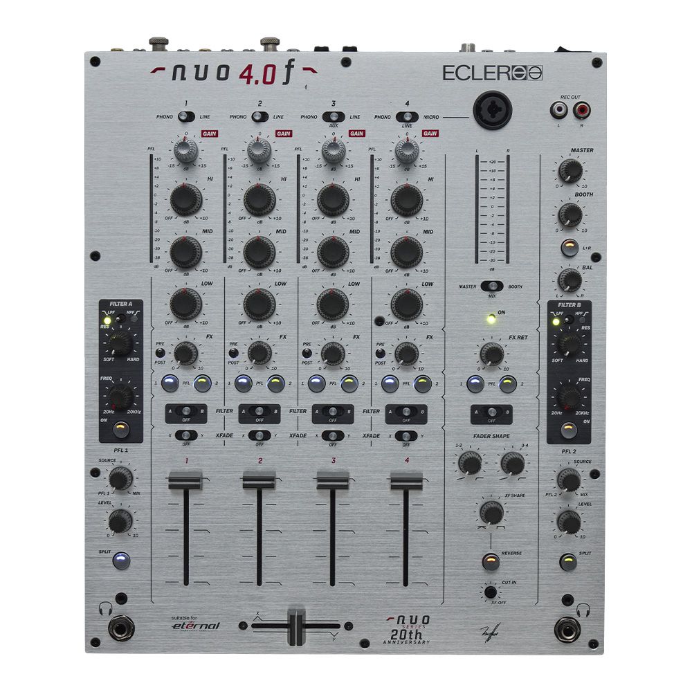 Ecler NUO4.0F Four Channel Analogue DJ Mixer (Silver) - Image 1