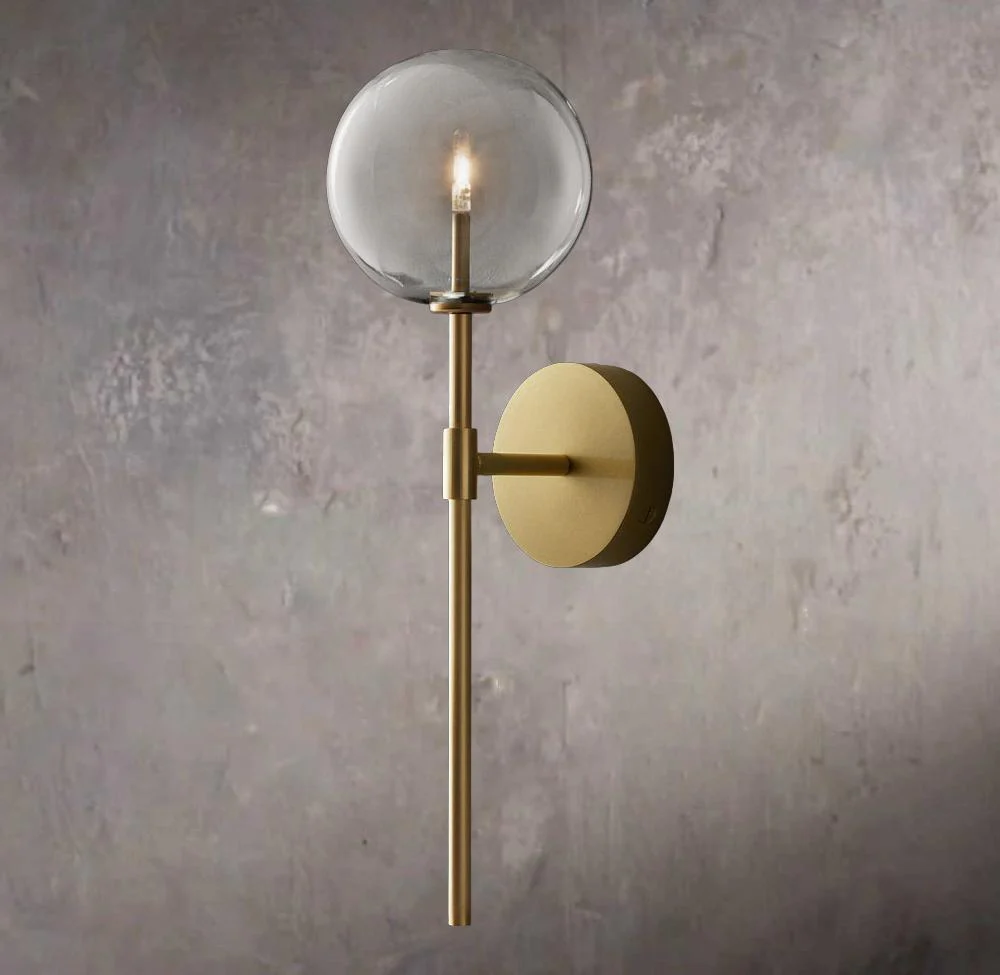 Glass Orb Wall Sconce - Image 1