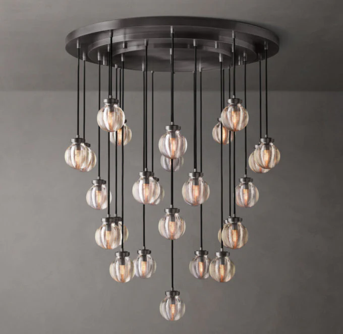38" Spherical Pearl Pendant Light Chandelier - Image 3