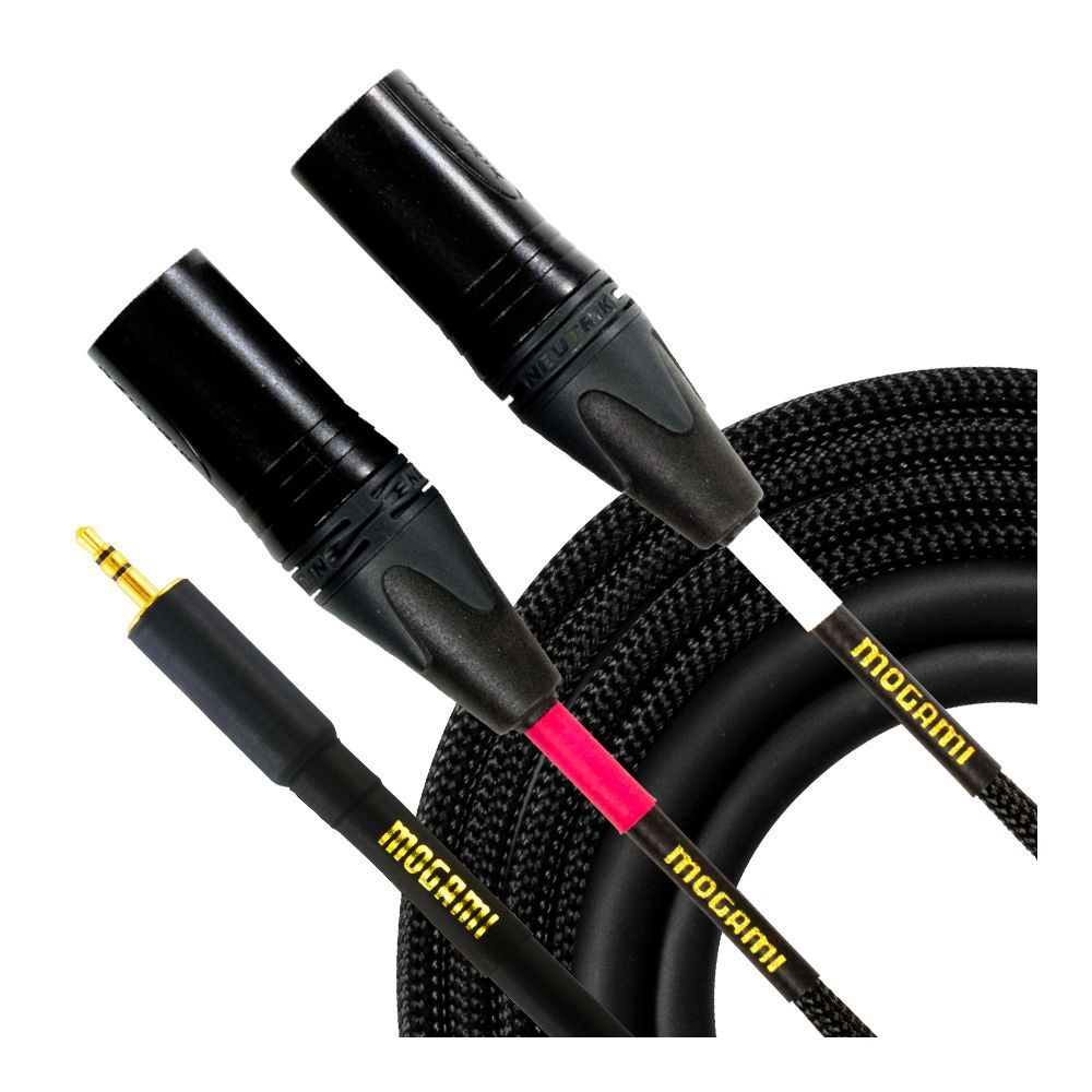Mogami 3.5mm TRS to Dual XLRM Cable (3ft) - Image 1
