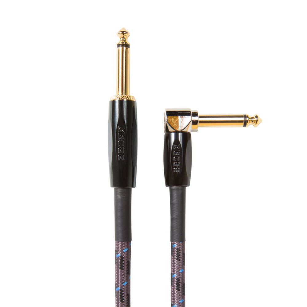 Boss BIC25A Right-Angle 1/4" to Straight 1/4" Instrument Cable (25ft) - Image 1