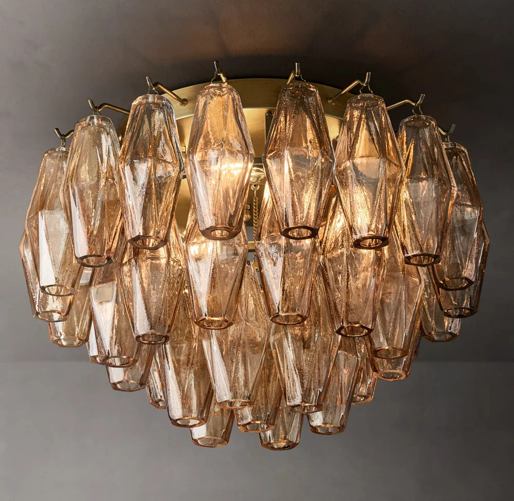 Chiara Fumé Glass Ceiling Flush Mount 17" - Image 3