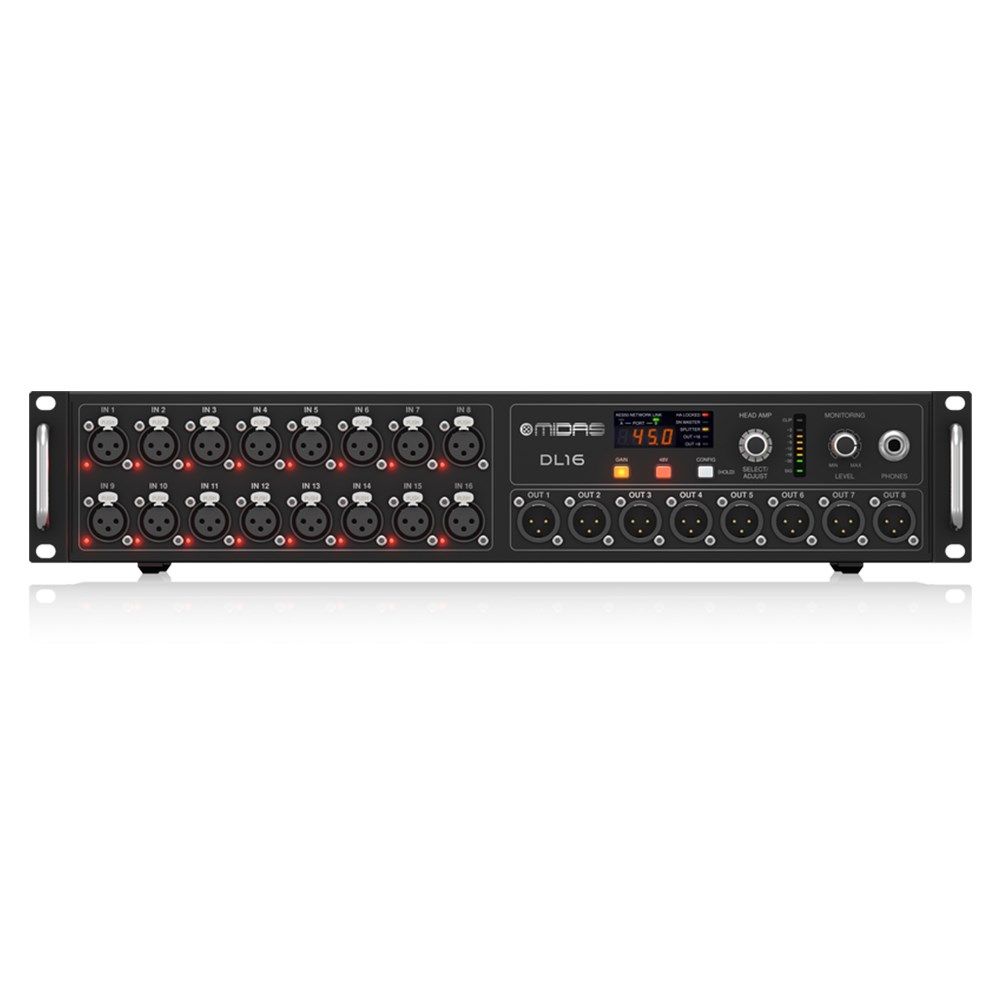 Midas DL16 16-In/8-Out Stage Box w/ 16x Midas Mic Pres, Ultranet & ADAT Interfaces - Image 1