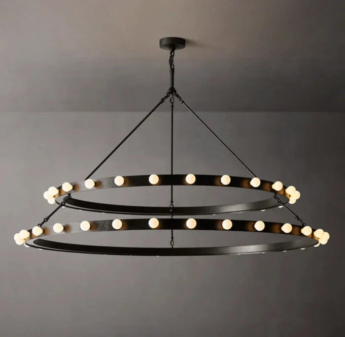 Vitoria Double-Tier Circular Pendant Light 60" - Image 2