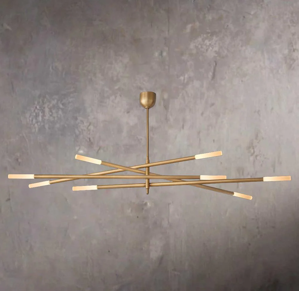 Roussea 8-Light Etched Mobile Rod Chandelier - Image 1