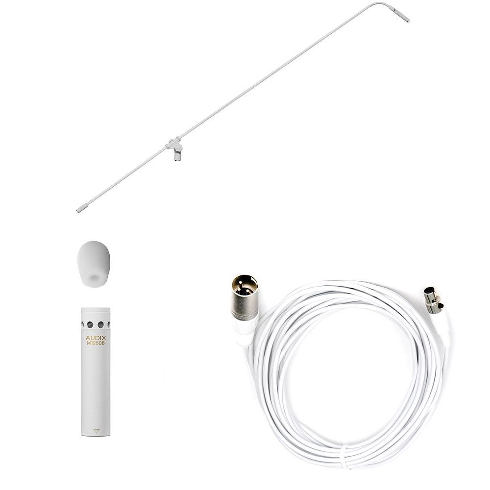 Audix MB5050W-HC MicroBoom System White 50" w/ M1250BHC Mic - Image 1