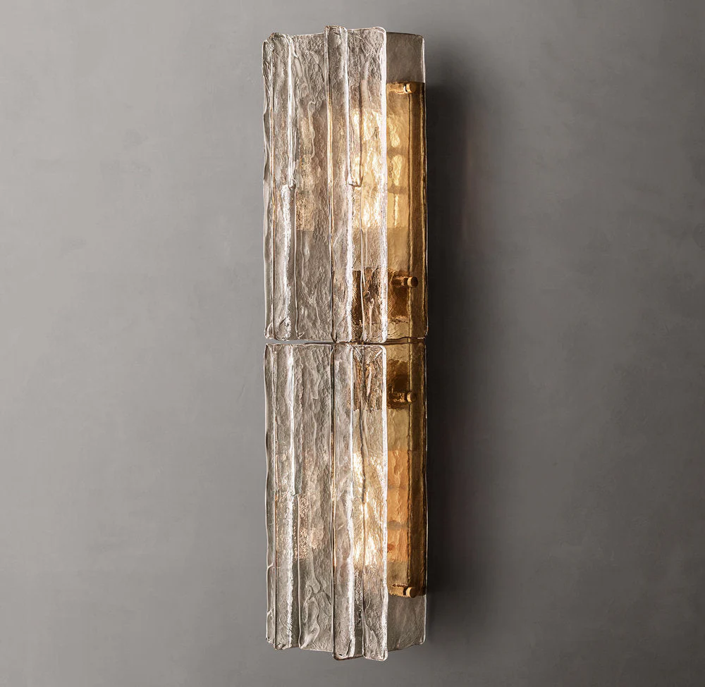 Latticed Smoked Glass Wall Sconce 30" - Image 2