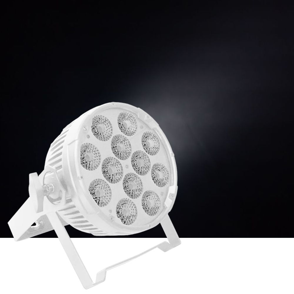 Event Lighting PAR12H LED Flat Pro Par 12x12W RGBWA+UV Stage Wash (White Finish) - Image 1