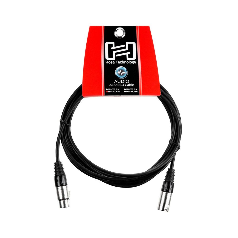 Hosa EBU010 AES/EBU Cable XLR3F to XLR3M (10 ft) - Image 1