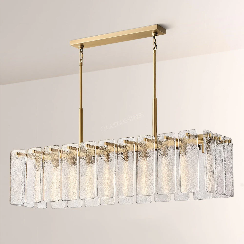 Belamet Glass Rectangular Chandelier 60"W - Image 3