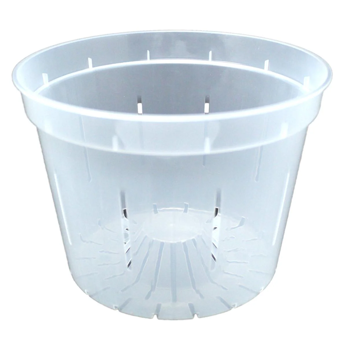 8" Slotted Clear Orchid Pot - Image 2