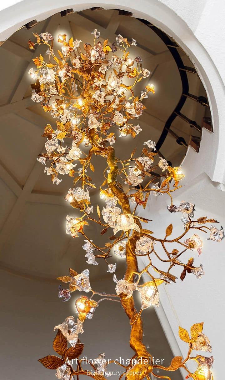 Art Flower Staircase Long Branch Chandelier - Image 2