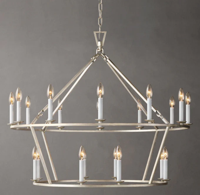 19TH C. BRITISH PIERCED DOUBLE-TIER CIRCULAR CHANDELIER 40" - Image 3