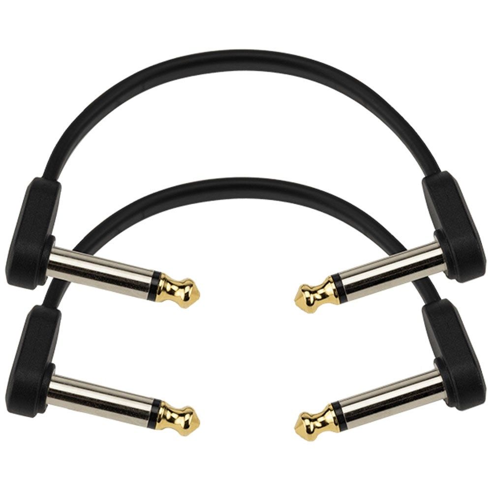 D'Addario Flat Patch Cable - Matching Right-Angle 2-Pack (4 inches) - Image 1