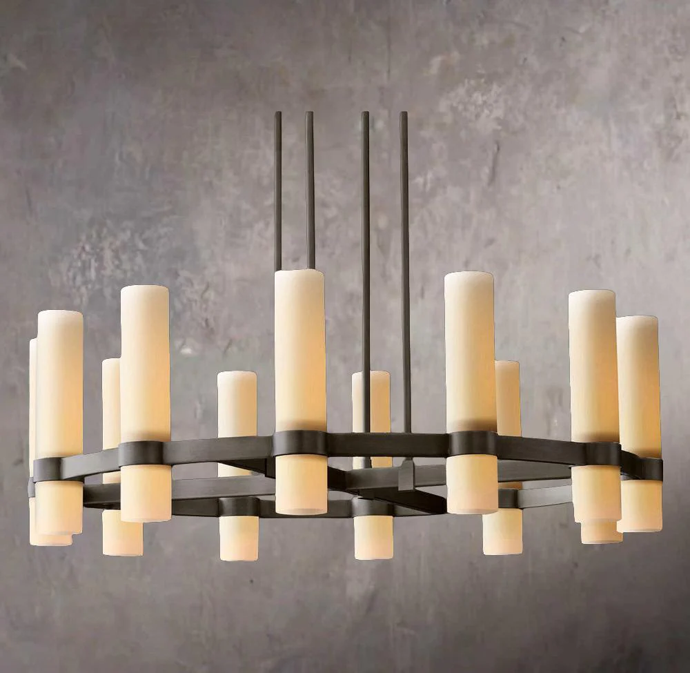 San Marcos Alabaster Circular Chandelier 60" - Image 1