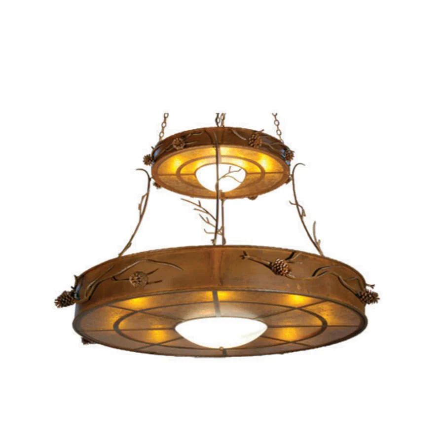Meyda Tiffany Sixteen Light Down Lighting Two Tier Chandelier from the Walden Pine Collection - Image 1
