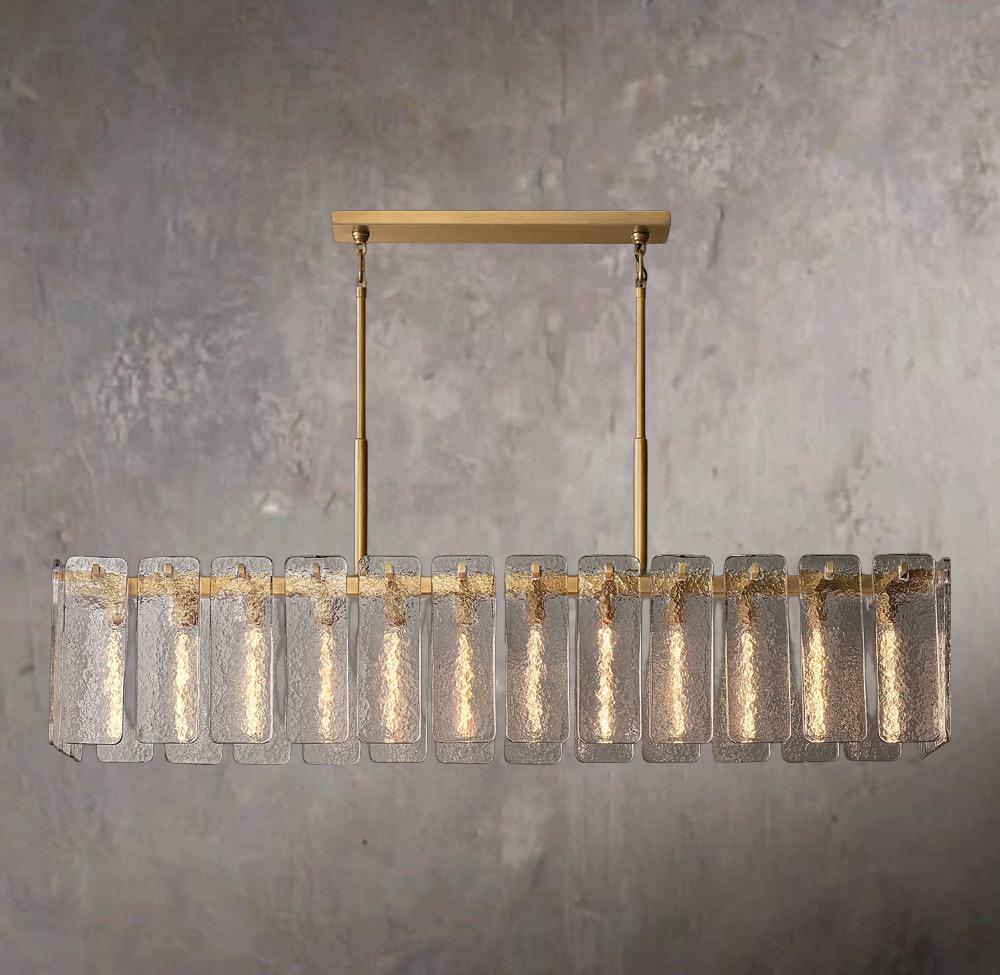 Calamette Rectangular Glass Ceiling Chandelier 72″