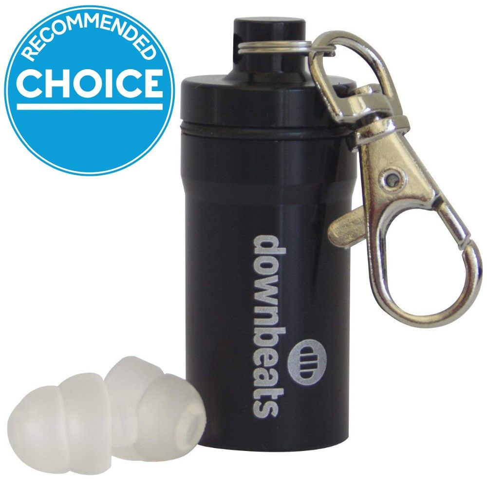 Downbeats Reusable High Fidelity Hearing Protection Earplugs (Black Canister) - Image 1