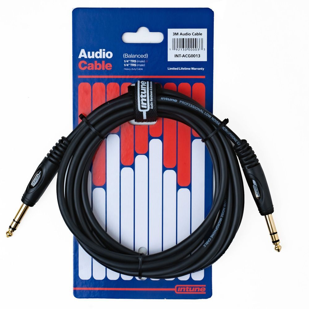 Intune Audio Cable 1/4" TRS to Same 3m - Image 1