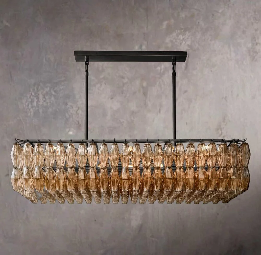 Chiara Rectangular Smoke Glass 54" Chandelier - Image 3