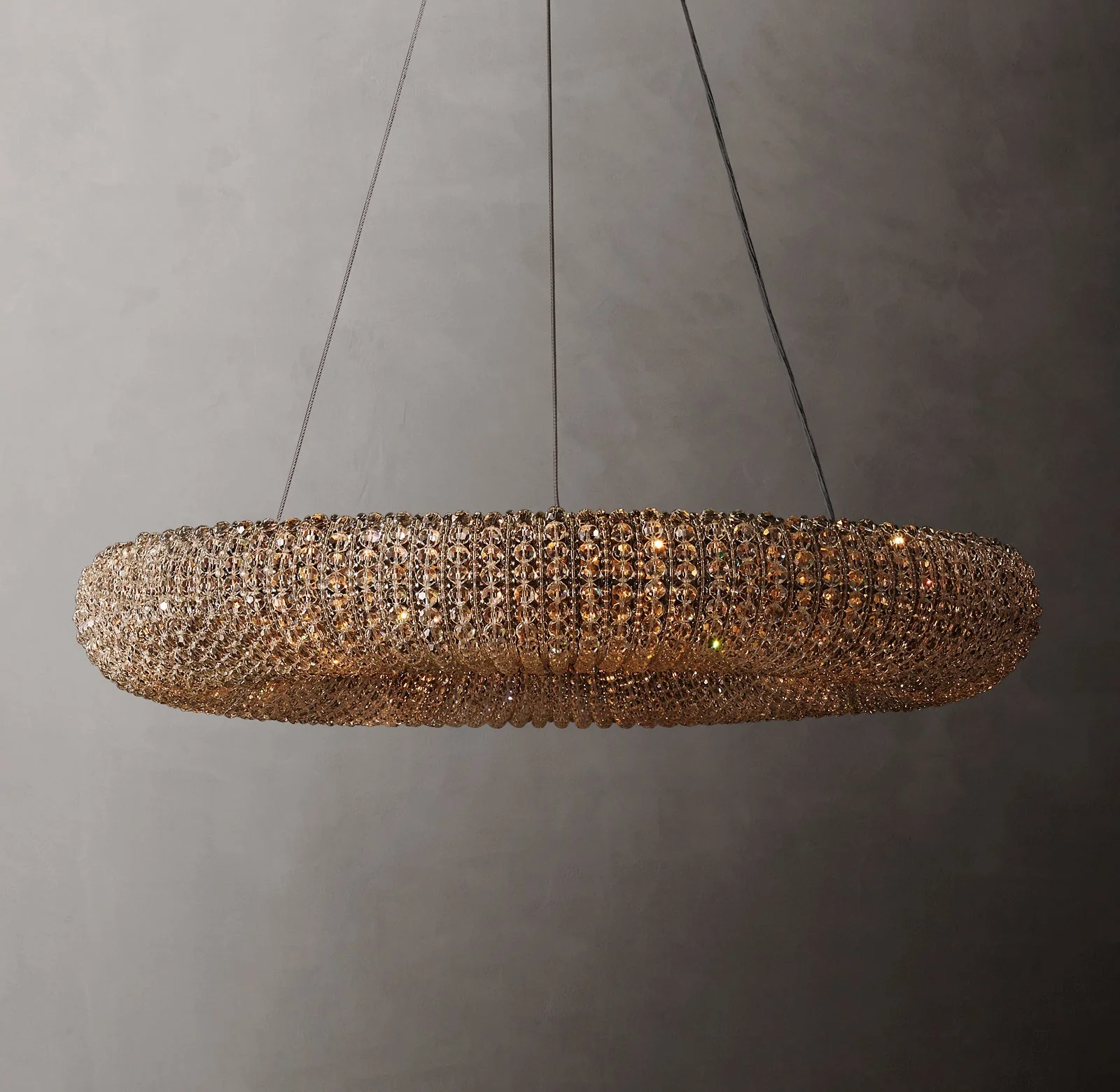 Crystal Halo Gray Round LED Pendant Light 32" - Image 2