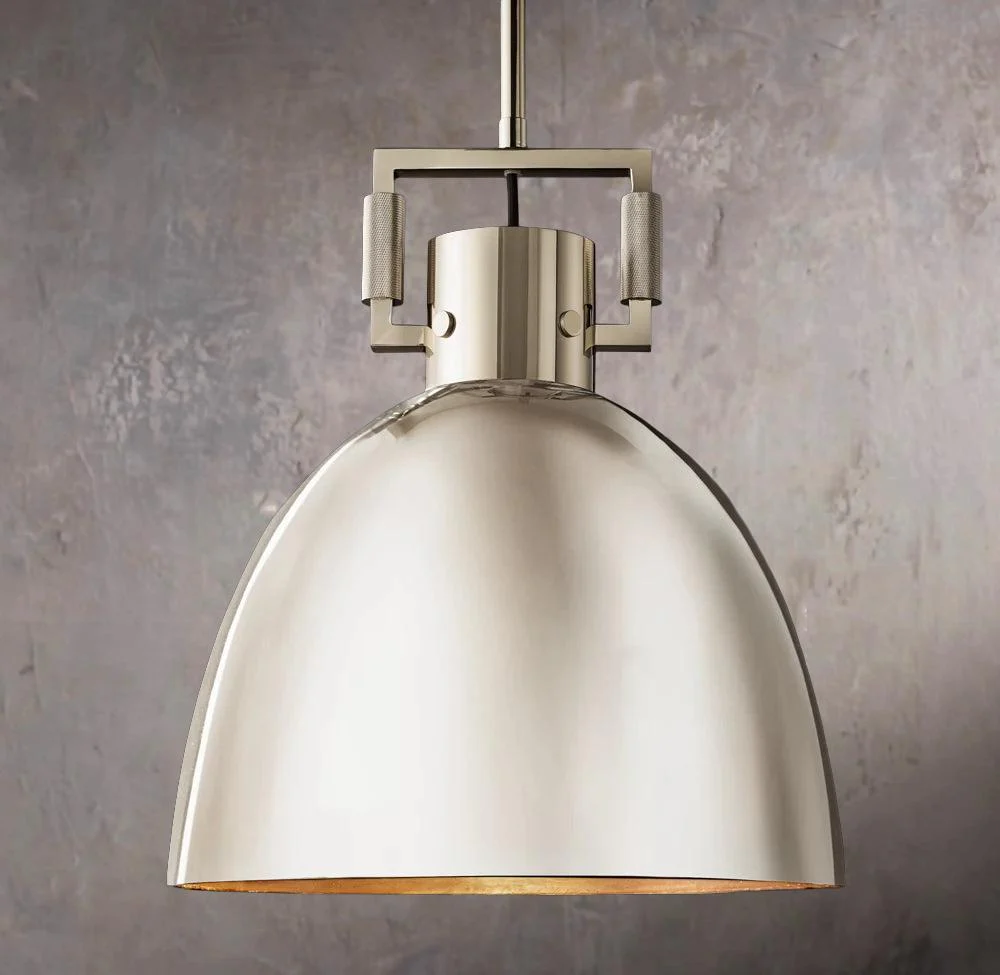 Industrial Metal Hanging Dome Cloche Pendant Lamp Ceiling Fixture - Image 2