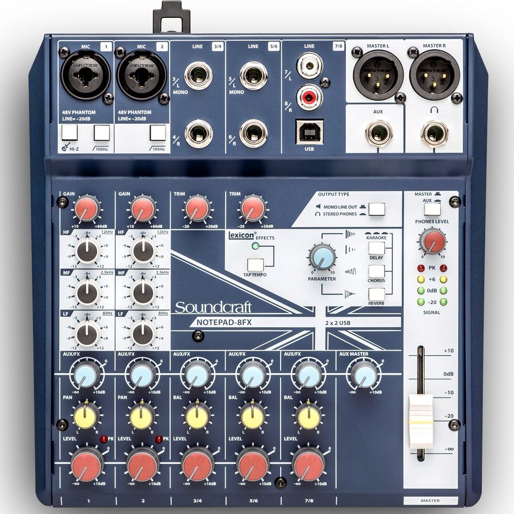 Soundcraft Notepad 8FX Small Format Analog Mixing Console w/ USB I/O & Lexicon Effects - Image 1