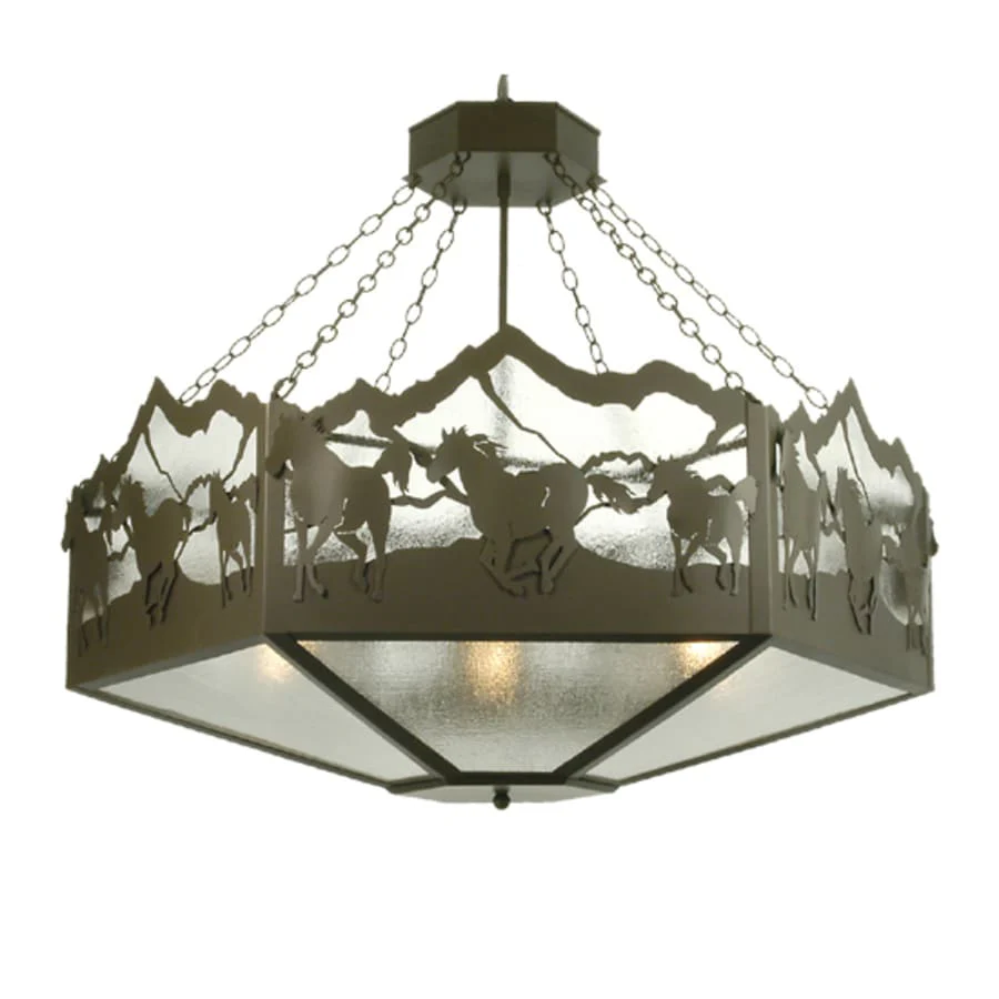 Meyda Tiffany 6 Light 48" Wide Pendant with Handmade Shade - Image 1