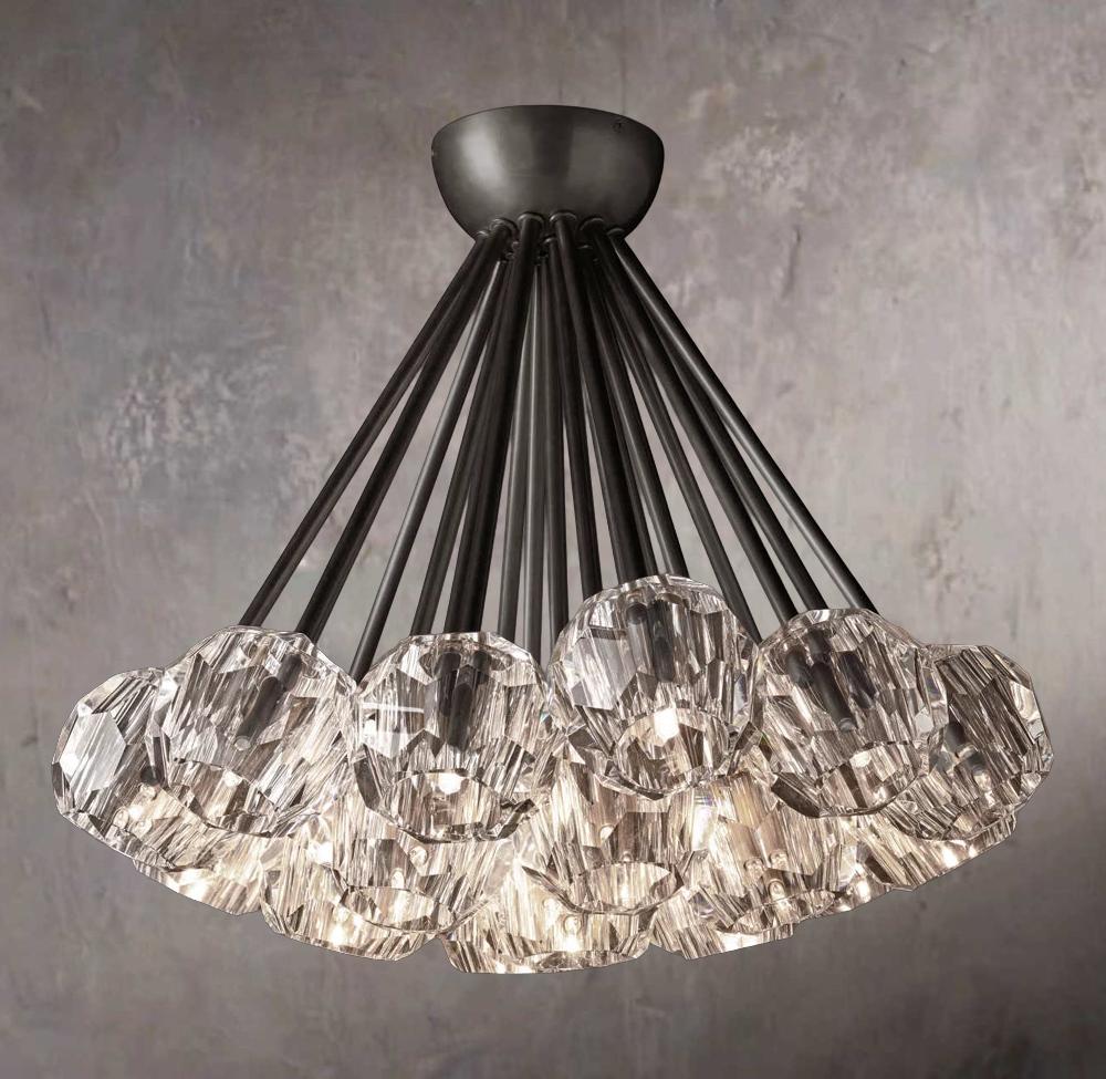 Crystal Globe Clear Glass Flush Mount 24" - Image 3