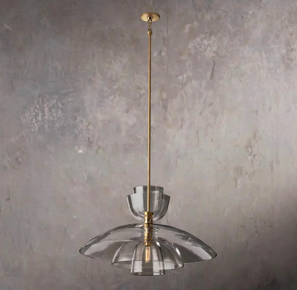 Blom Transparent Glass Dome Ceiling Pendant Light Large Hanging Fixture - Image 1