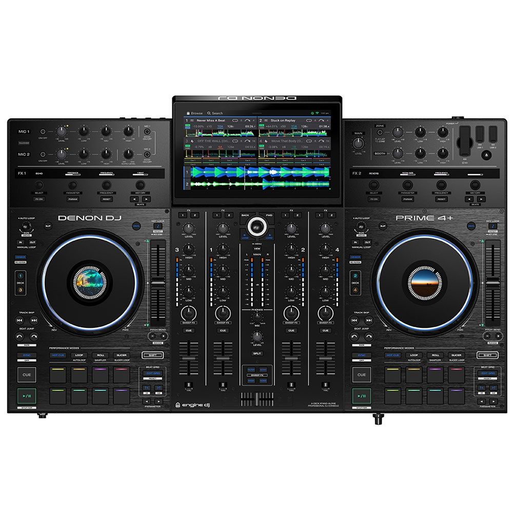 Denon Prime 4+ Standalone 4-Deck DJ System w/ WiFi, Streaming & 10" Screen - Image 1