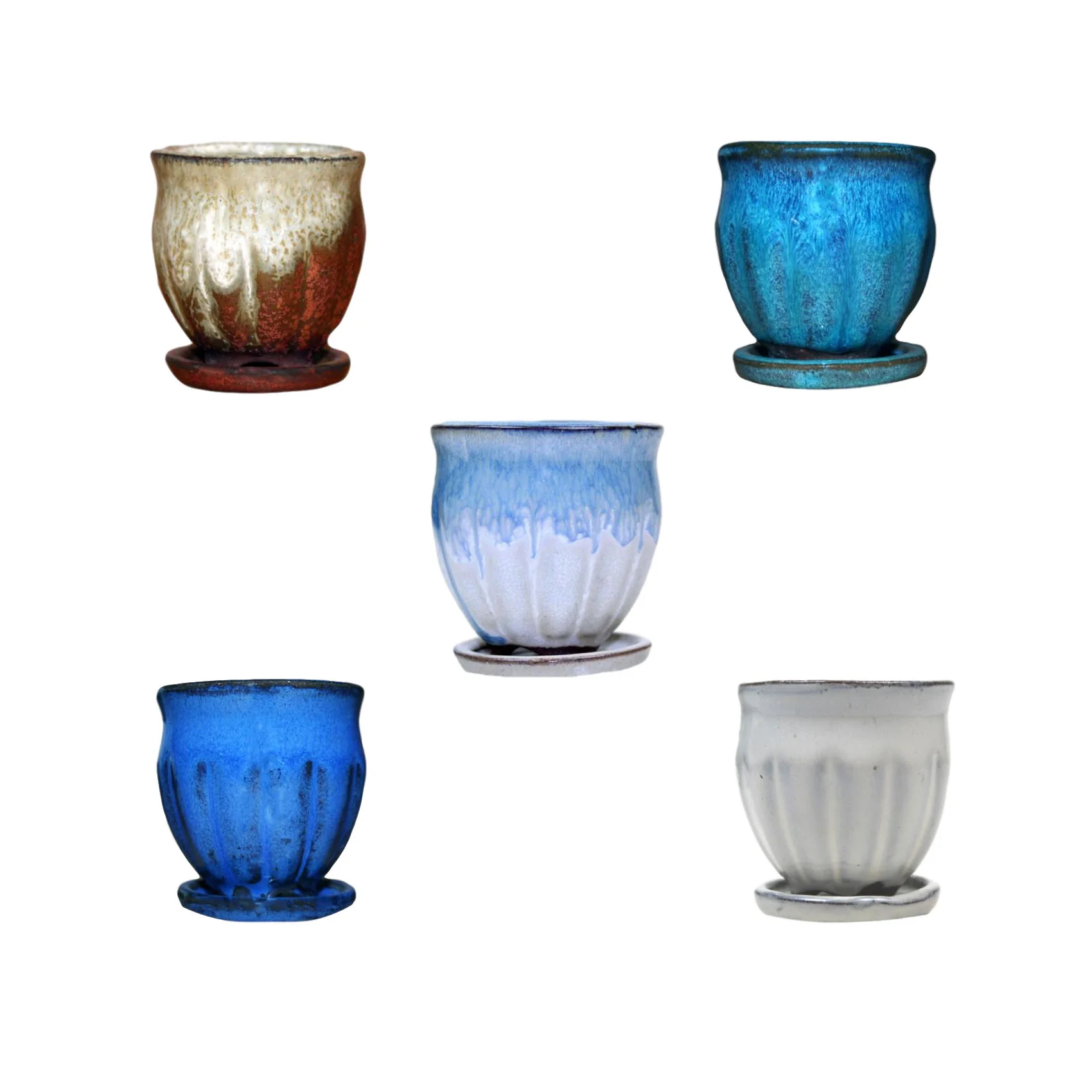 2″ Amphora Vase Combo – All Colors (5 total pots)