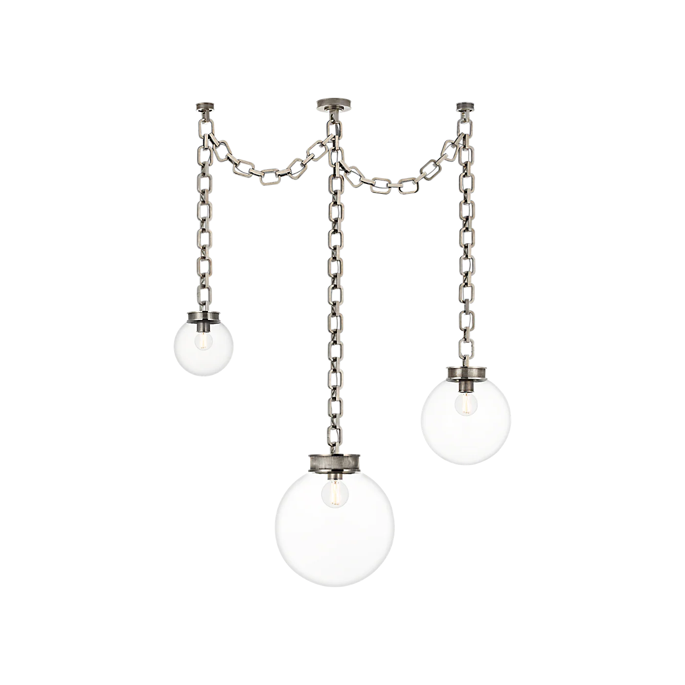 Bellamy 3 Light Statement Chain Multi Globe Chandelier