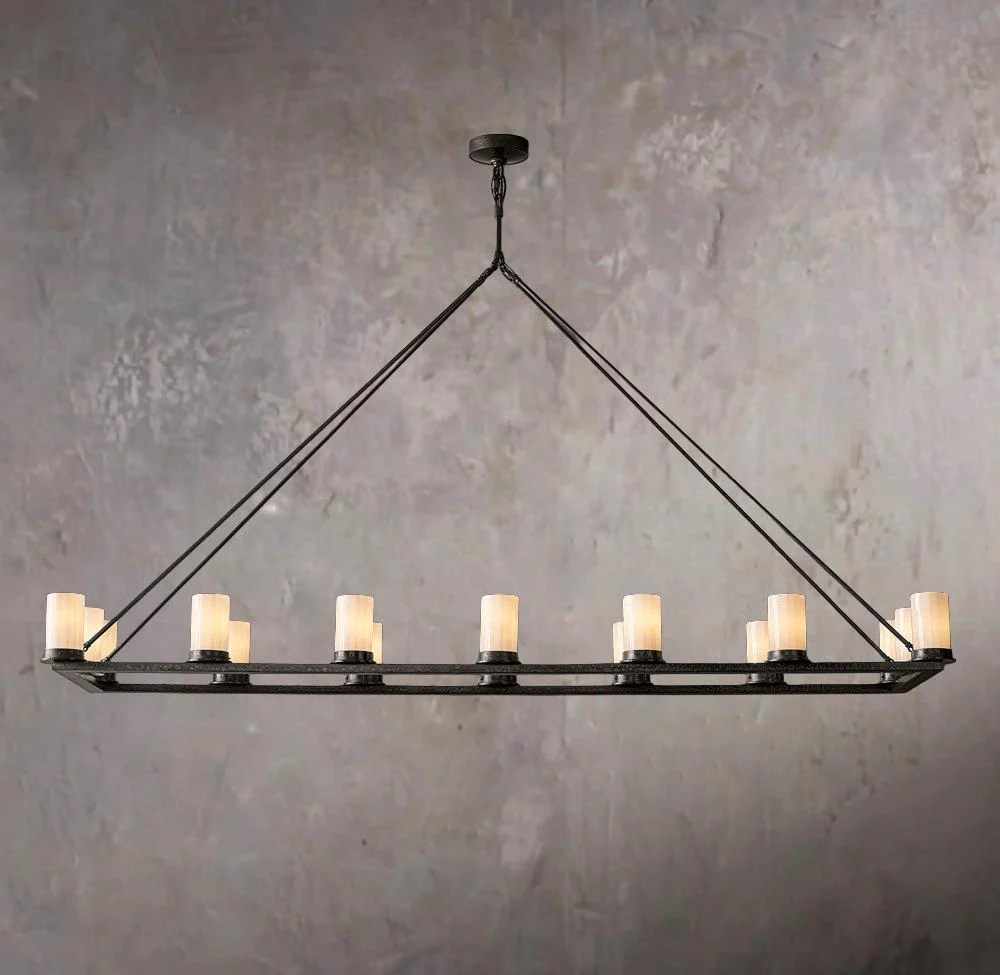 Ondra Elongated Frosted Glass Pendant Light 72" - Image 1