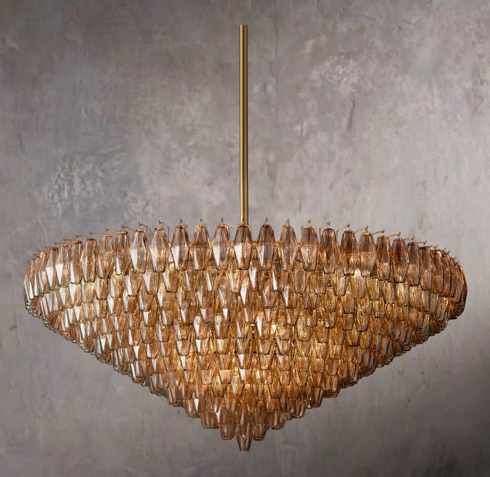 Chiaras Smoked Glass Layered Round Chandelier 62" - Image 1