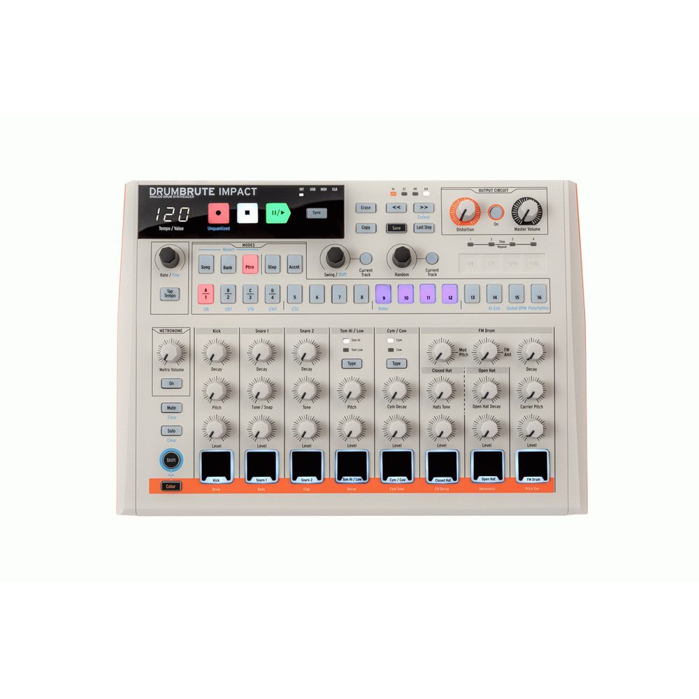 Arturia DrumBrute Impact 1984 Analog Drum Synthesiser (Off White) - Image 1