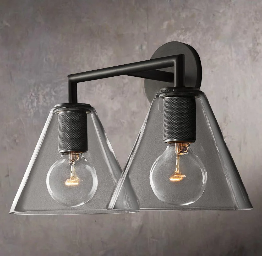 Utility Funnel Shade Dual Wall Sconce - Image 3