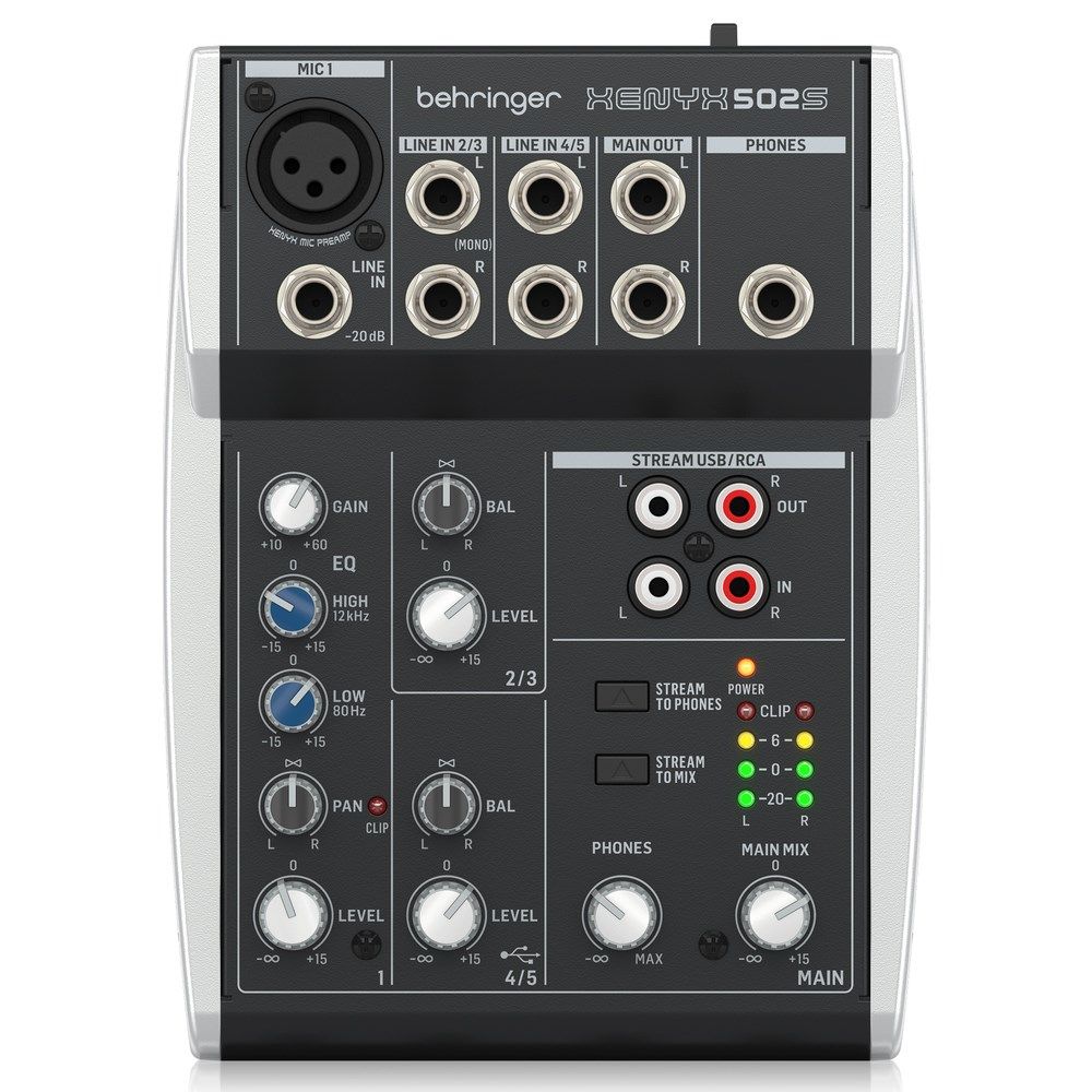 Behringer Xenyx 502S Premium Analog 5-Input Mixer w/ USB Streaming Interface - Image 1