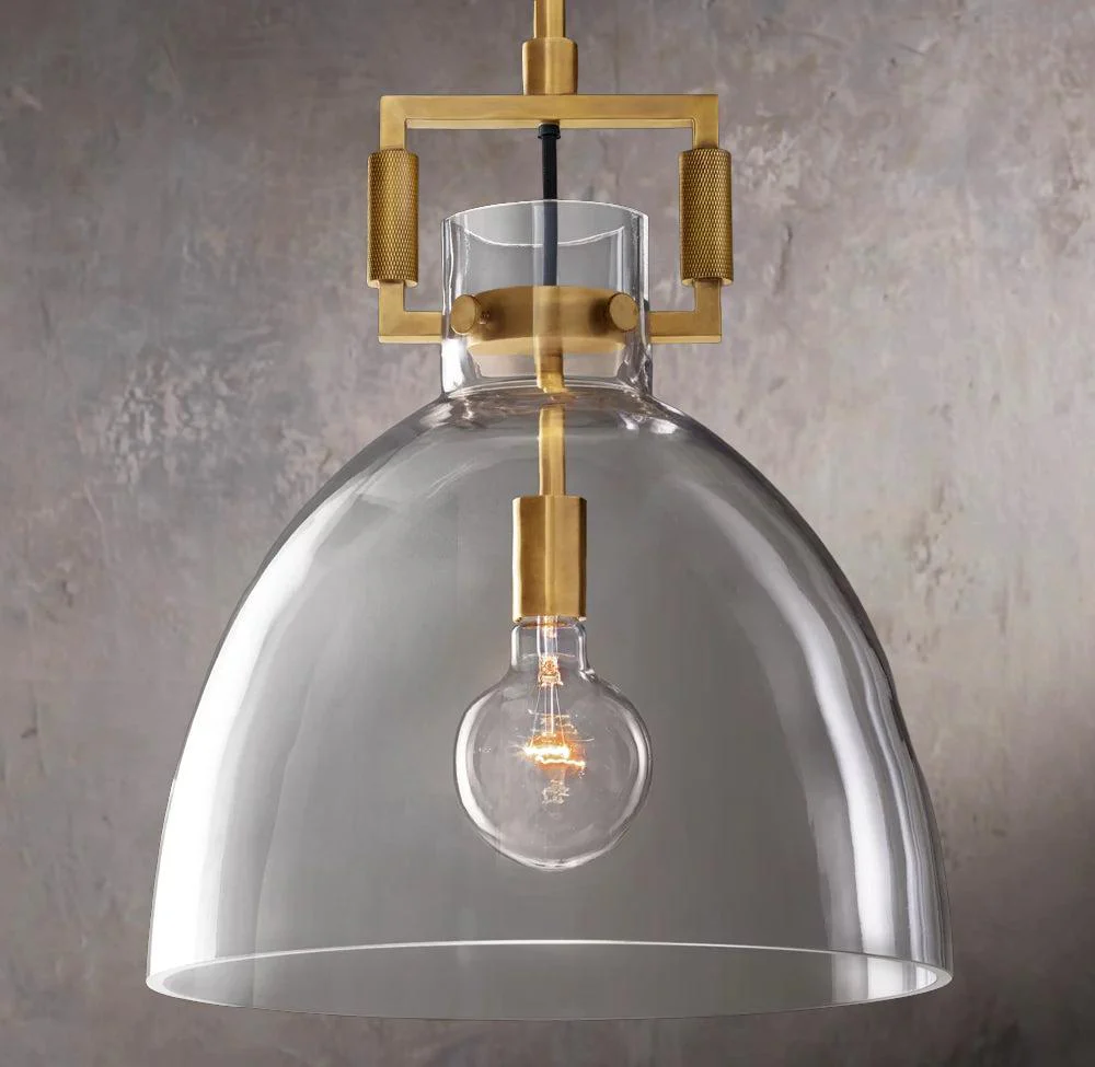 Industrial Glass Pendant Light Fixture - Image 1