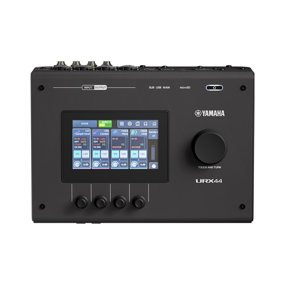 Yamaha URX44 6x4 USB-C Audio Interface w/ DSP-Powered Effects & Touch Screen (Black) - Image 1