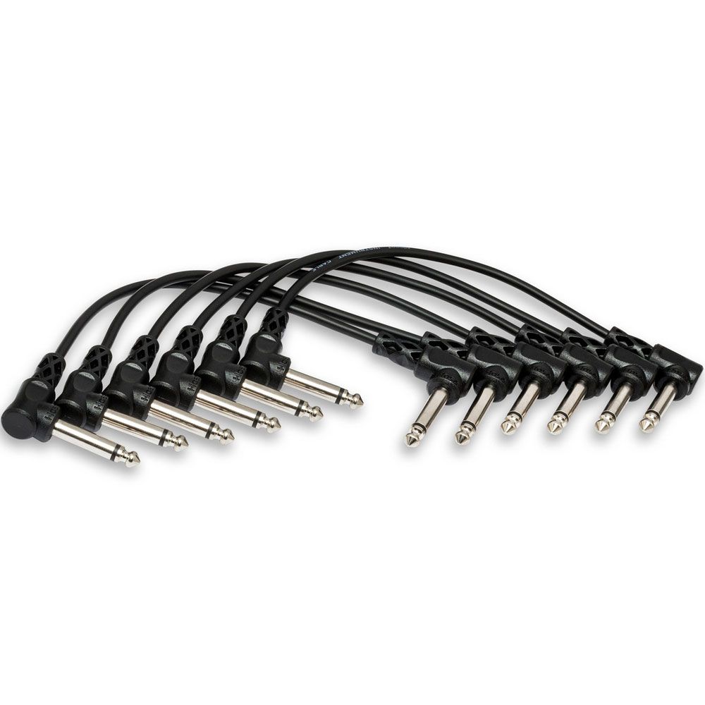 Hosa CFS606 Guitar Patch Cable Molded Right-Angle to Same (6") (6-Pack)