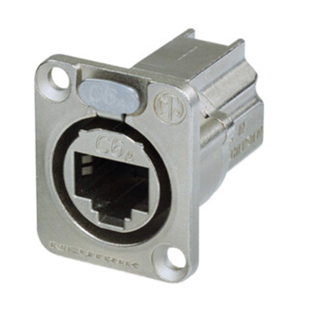 Neutrik NE8FDX-P6 D-Shape CAT6A Panel Connector Shielded Nickel Housing - Image 1