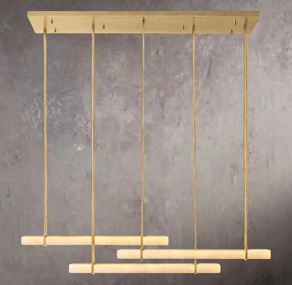 Alabaster Audubon Triple Bar Linear Chandelier