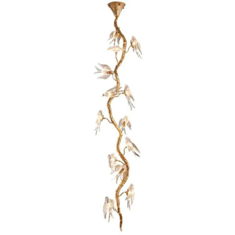 Lucky Bird Glass Tree Branch Chandelier For Staircase - Image 3