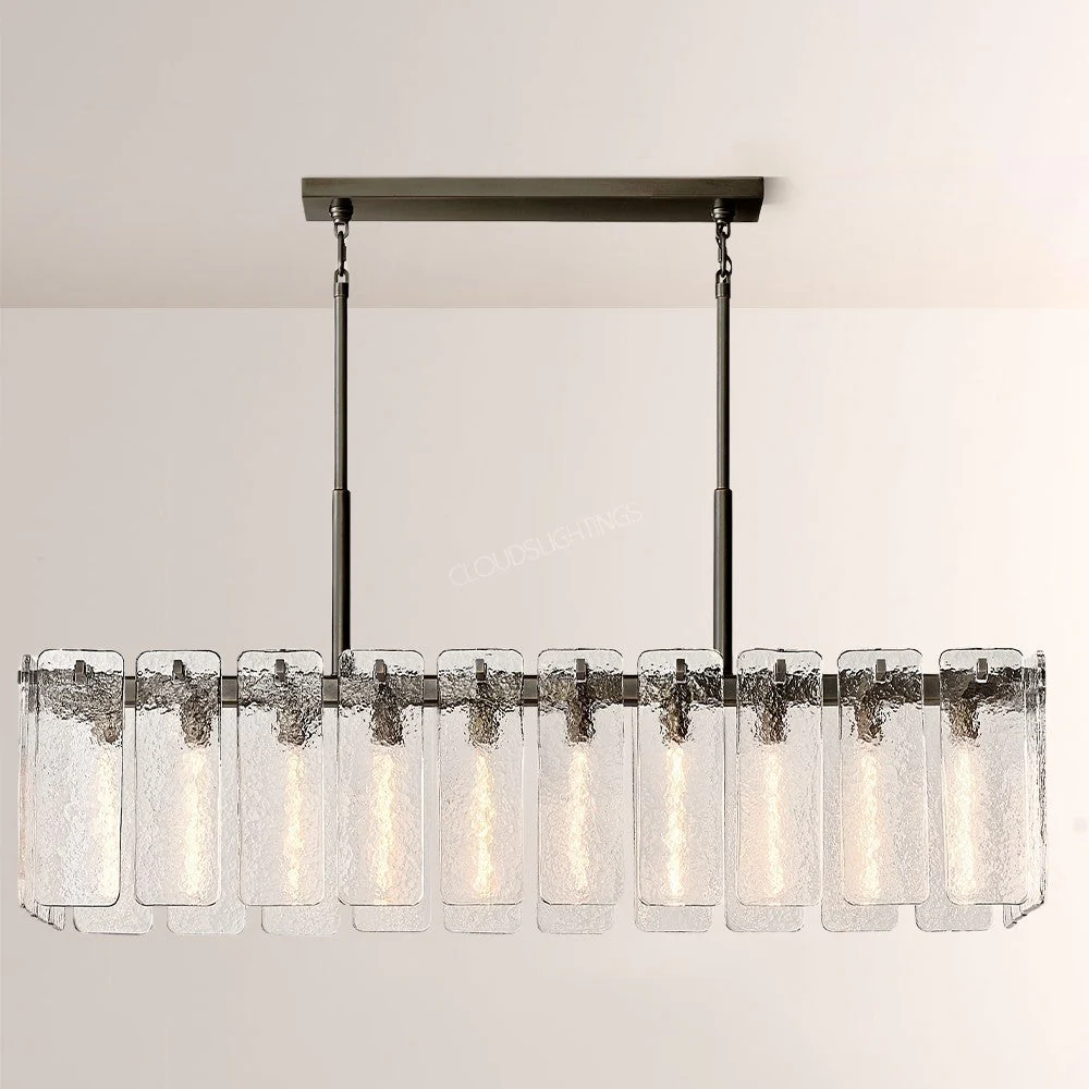 Belamet Glass Rectangular Chandelier 60"W - Image 2